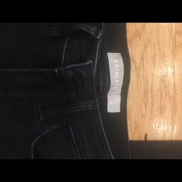 Athleta Size 4 black skinny jeans zipper ankle - Picture 4 of 6
